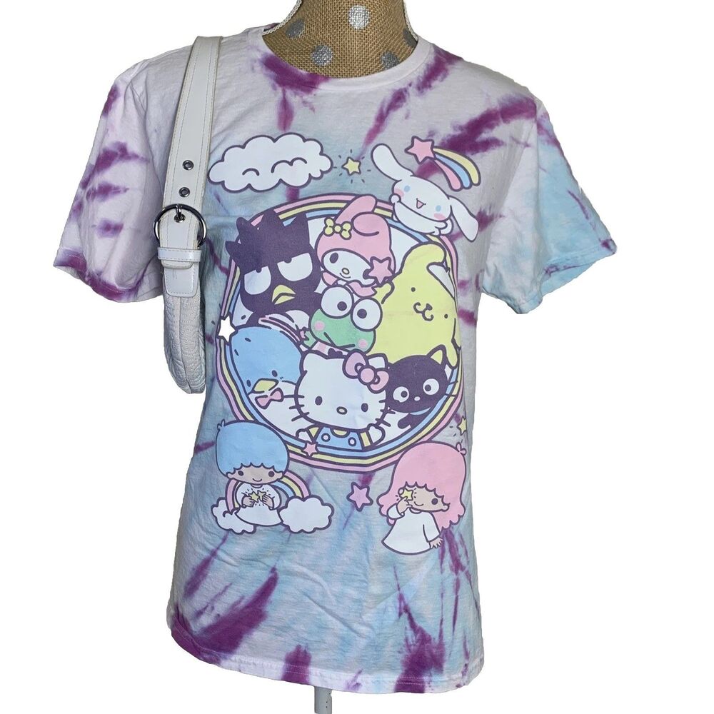 Samario X Hello Kitty And Friends Group Purple Tie Dye Tee T Shirt Medium